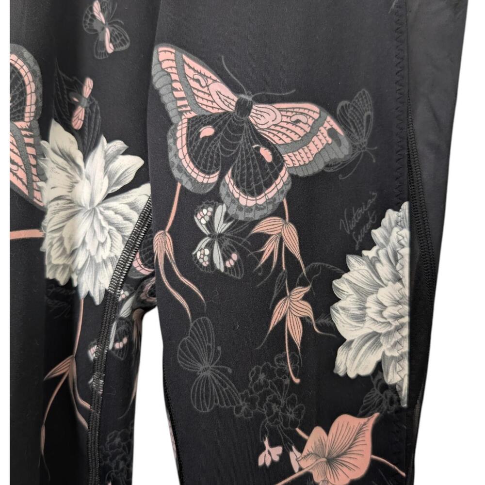 Victoria's Secret Leggings Womens XS Floral Lace Up Mesh Yoga Pants Athletic Gym - Picture 4 of 8